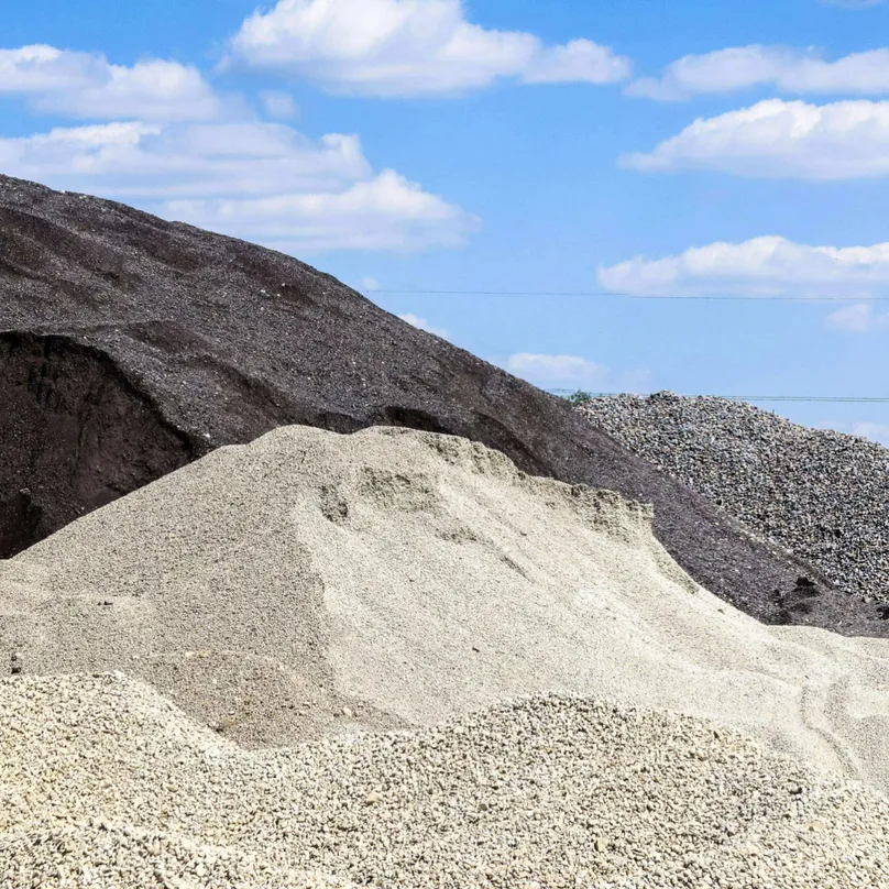 Piles of recycled aggregates