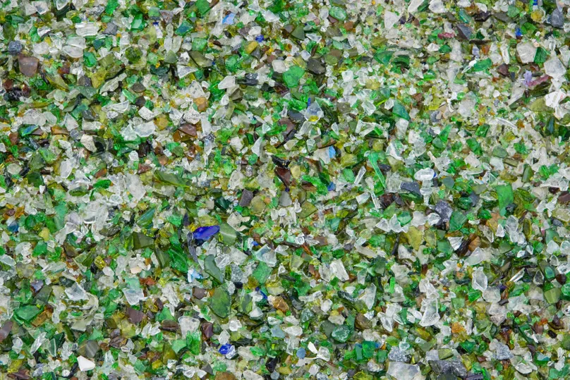 Colourful recycled glass chips